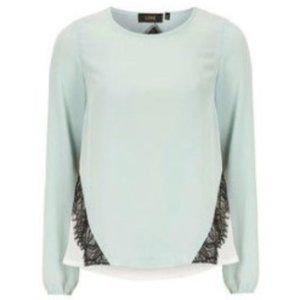 🍃Luxe NWT Colourblock Cutout Lace Blouse